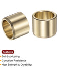 Two Pack Sleeve Bearings With 1 Inch Bore And 1.25 Inch Outer Diameter, 1 Inch Length Brass Alloy Oilless Bushings side view