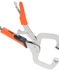 Heavy Duty Front Clamp C Clamp Pliers Made From High Carbon Steel For Woodworking And Welding Jobs, with orange handle and durable grip.