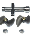 Two Pack H102 RC Boat Propellers For H120 H100 H106 H108 With Nuts And Wrench Replacement Propeller Set Displayed