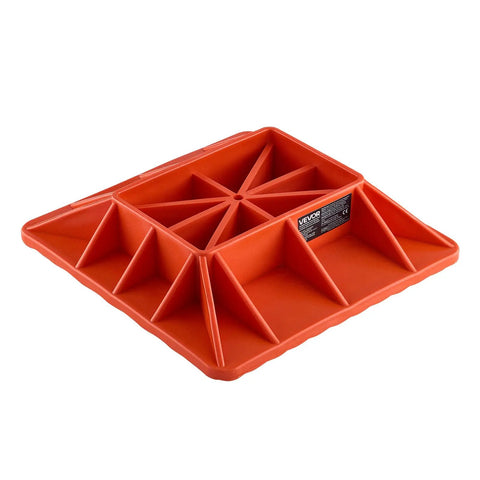 VEVOR High Lift Jack Base And Handle Keeper 11.6 Inch Off Road Support Stand showing rugged orange design for heavy duty trucks.