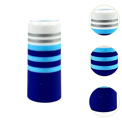 Set Of 10 Tapered Ferrules For Golf Club Shaft Repair And Upgrade, blue and white iron ferrule shown from different angles