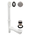 Tubular Bathtub Waste And Overflow Assembly With 14 Inch 1-1/2 Inch Tubes White Finish ADA Approved Tip Toe Drain Plug