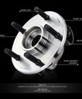 Factory Style Front Wheel Bearing Hub Assembly With ABS Sensor Plug For Dodge Ram 1500 4x4 2002-2005 Replacement shown