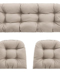 Outdoor Wicker Chair Cushions 3 Piece Set For Patio Furniture Includes One Loveseat Cushion 44x22x4 And Two U Shaped Cushions 22x22x4