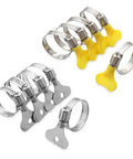 50Pcs Premium Stainless Steel Hose Clamp Kit With Adjustable Worm Drive Gear Levers Perfect For Air Fuel Water Lines Durable Leak Proof Seal 8-44mm, stainless clamps