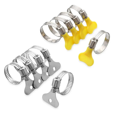 50Pcs Premium Stainless Steel Hose Clamp Kit With Adjustable Worm Drive Gear Levers Perfect For Air Fuel Water Lines Durable Leak Proof Seal 8-44mm, stainless clamps