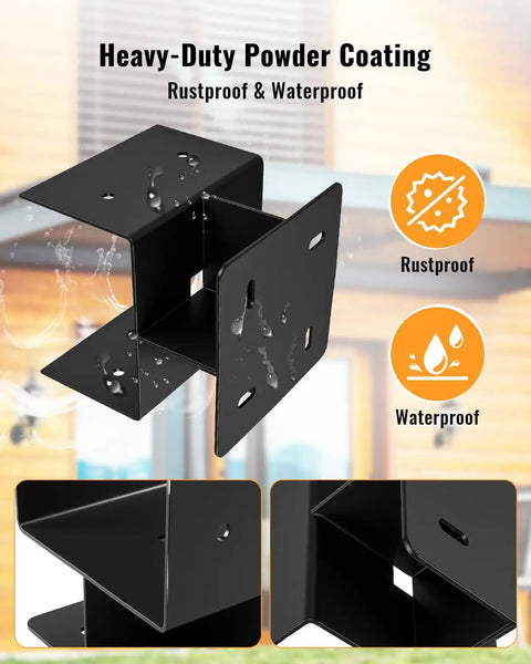 Heavy Duty 6x6 Concrete Post Base Anchor Two Pack Built Tough For Patio Gazebo Pergola Porch Fence And Deck Mount Elevates Wood Posts 2.5 Inch For Drainage And Rot Prevention Internal 5.5 By 5.5 Inch