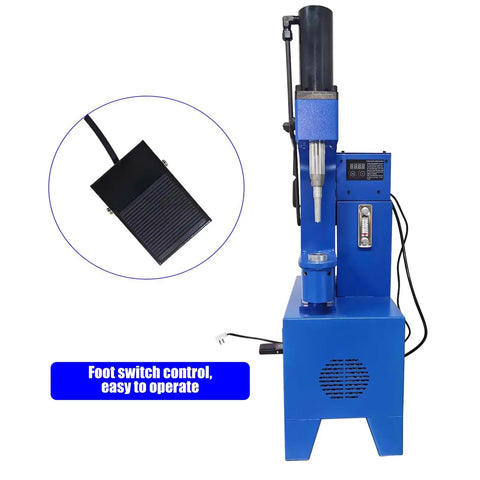 Heavy Duty 220V Electric Riveting Machine With Pure Copper Motor, showcasing foot switch for easy operation.