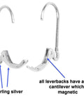 Interchangeable Leverback Earring Findings, 3 Pairs of Sterling Silver 925, Closed Loop Ear Wires for DIY Jewelry Making, Made in USA, Tarnish Resistant, Pro Grade Quality; Close-up.