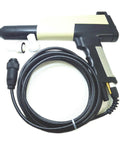 Heavy Duty Electrostatic Powder Coating Spray Gun Featuring Hella Durable Construction And No Sweat Operation For Quick Shop Upgrades That Put Out A Sweet Top Shelf Finish With Zero Headaches with black handle and cable.