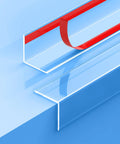 Top Shelf Clear Self Adhesive Wall Corner Protectors Keep Door Frames Cabinets And Baseboards Looking Crisp While Battling Daily Nicks Perfect Diy Project Pick 31 5 By 1 18 Inch displayed on blue surface with red peel-off backing.