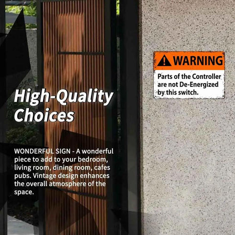 12 By 8 Inch Aluminum Safety Warning Sign Not De Energized For Electrical Panels Durable Metal Construction With Pre Drilled Holes For Easy Mounting In Industrial And Commercial Settings on wall