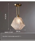 Nordic Led Gold Pendant Light Diamond Glass Lighting Fixture for Kitchen Island Living Room Hallway,for Household Entry, 20x20cm