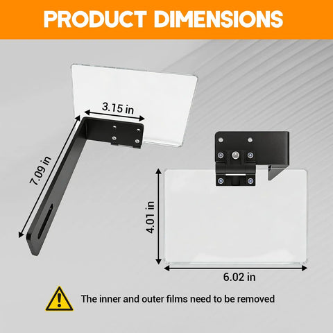 Universal Bench Grinder Safety Shields Tough As Nails Guard dimensions showing 3.15x7.09 inch acrylic shield and alloy mount.