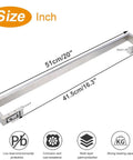 Square Base Wall Mounted Towel Rack, Heavy Duty 20 Inch Towel Bar in Brushed Nickel, SUS304 Stainless Steel, Seamless Concealed Mount with dimensions.