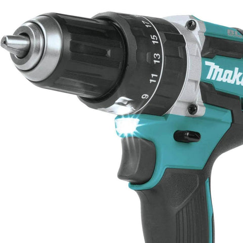 Compact 18V Brushless Hammer Drill Driver One Half Inch Chuck Cordless Tool Only Delivers 530 Inch Pounds Max Torque With An Efficient Motor For Up To 50 Percent More Run Time Per Charge Ideal For Do It All DIY Projects And Pros front view