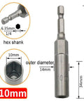 Evenoonest 8 Pc Deep Reach Socket Adapter Kit Made From Hardened Crv Steel With Strong Magnetic Tip For Heavy Duty Screw Removal And Installation Tasks, 10mm 1/4 hex shank