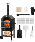 Wood Fired Outdoor Pizza Oven For Backyard Cooking With 12 Inch Pizza Stone Peel Grill Rack And Waterproof Cover A Do It All Patio Cooker For Pizza Meat Fish Bread And Veggies Perfect For Camping And Grillin