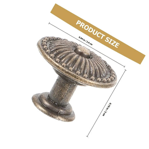 Vintage Round Cabinet Knobs Set Of 10 With Antique Copper Finish Decorative Drawer Handles for kitchen cabinets close-up