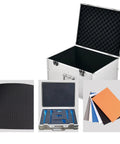 Aluminum Hard Tool Box Case With Removable Foam Insert, open view, showing customizable foam for home, auto or office gear storage.