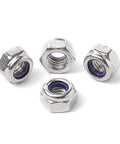 Rock Solid M10 Nylon Insert Lock Nuts, 304 Stainless Steel Hex Fasteners With Zero Play, built tough automotive hardware.