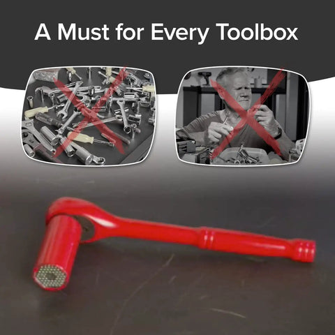 Go To Socket Tool With Drill Adapter For Nuts Bolts And More Turns Steel Rods Into Any Shape Works With Socket Wrenches Red