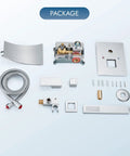 Waterfall Bathtub Faucet Kit Wall Mounted Tub Filler With Handheld Shower Spout One Handle Valve Included Polished Chrome parts displayed