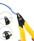 Five-piece HongWay micro flush cutters with yellow handles, 5-inch diagonal wire cutters for electronics