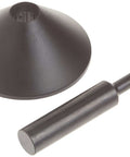 Side view: Bosch RA1151 router subbase with centering pin and cone; two-piece set for 1/4–1/2 in. collets
