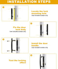 Installation steps for Heavy Duty Black Diecast Sliding Door Handle Set With Secure Non Keyed Lock on patio doors.