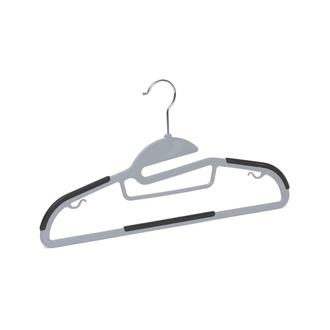 Slick Space Saving Wardrobe Game Changer Set Featuring Heavy Duty Non Slip Rubber Coated Plastic Hangers And Smooth 360 Swivel Hooks In Versatile Gray Bulk Pack Of Fifty For Hassle Free Clothing Storage