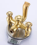 Kick Up Your Shower Game With This Antiqued Copper Finish Three Function Pressurized Spray System Built Tough For Real Muscle Relief And Rust Free Vibes Straight Fire For Any Modern Bathroom Setup - brass faucet with three knobs on scale.