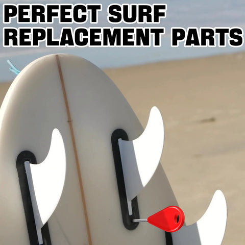 Six Piece Surf Fin Key And Twenty Four Screws Kit For Surfboard And Kayak Fin Replacement Installation And Removal Red All In One Tool Accessory With Spare Keys And Fasteners For On The Go Surf Gear surfboard fins with red key