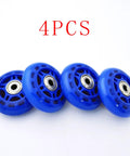 4 Pieces Inline Skate Wheels 70mm with Pre Installed Bearings Blue Durable PU Wear Resistant Replacement