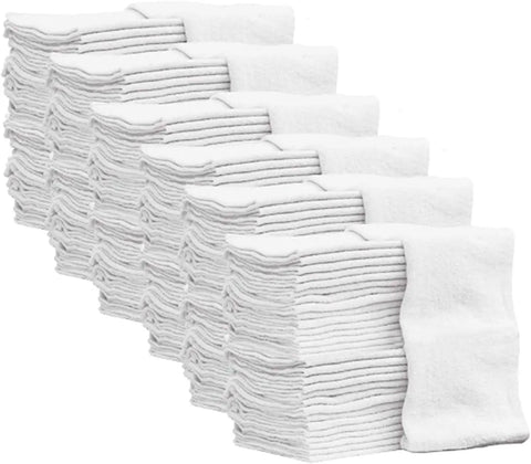 Stacks of Industrial Shop Towels 14x14 Inches 100 Percent Cotton Heavy Duty Commercial Grade Rags Bulk 500 Pack Lint Free