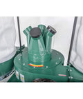 Shop Tough Five Horsepower Industrial Dust Collector Kicking Serious Dust With Giant Fifteen Inch Impeller And Four Quick Connect Ports for effective airflow.