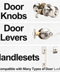 Square Spindle Door Latch Replacement With Adjustable Backset Quick Swap No Sweat Install For Bedroom And Bathroom Door Knob Assembly Rock Solid Stainless Steel Matte Black showing door knobs, levers, and handlesets.