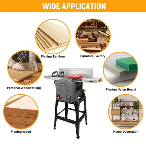 10 Inch Benchtop Planer Jointer Combo With Heavy Duty Stand 13 Amp Thickness Planer ideal for personal woodworking and furniture making.