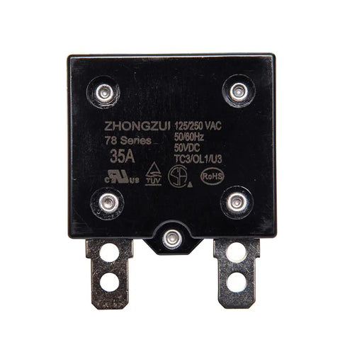 35A Auto Reset Relay Fuse For 12V 24V Ride On Toys Therma Switch Circuit Breaker For Overload Protection, black casing