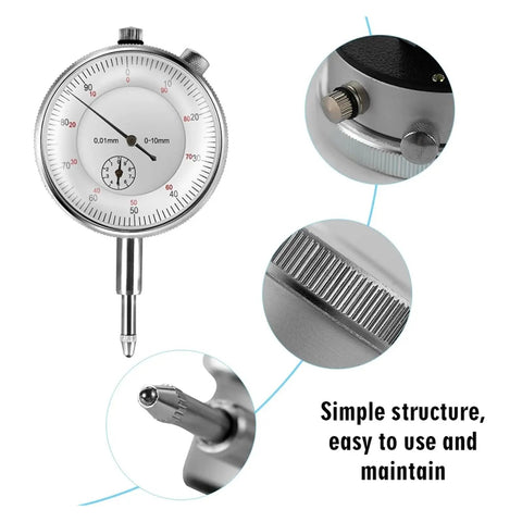 Dial Indicator Magnetic Holder And Bore Gauge Stand With Magnetic Base For Micrometers, Hour Type Indicators, Pro Grade Measuring Tools For Machinists, Gearheads, And Hobbyists with 0.01mm dial