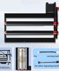 Rock Solid Aluminum Tr3 Rotary Roller Module Easy Y Axis Swap For Diy Engravers And Routers Built Hard For Everyday Garage Projects With Smooth Spinning Performance, showcasing dual rollers and connection details.