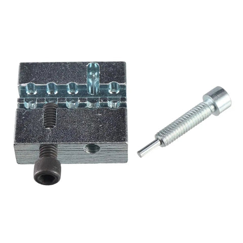 Chain Breaker Tool For Number 35 Racing Chains with beefy pin removal and press kit for roller chains, showing parts and metal construction.