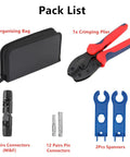 All In One Solar Crimping Tool Kit With 51 Pieces Includes 12 Pairs Of Solar Connectors 24 Connector Pins And 2 Spanners