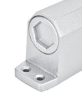 Close-up of Beefy Heavy Duty Fire Rated Overhead Door Closer With Adjustable Closing Speed bolt attachment