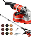 3000W Electric Angle Grinder And Concrete Floor Polisher Variable Speed Wall Planer For Stone Grinding Metal Rust Removal with accessories.