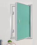 Heavy Duty Hidden Magnetic Access Panel For Wall And Ceiling Tile Cover With Detachable Inspection Door, open view on drywall.