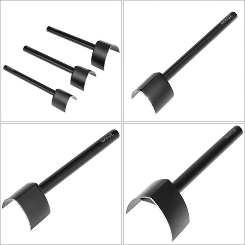 Leather Corner Punch Set with V Shaped Punches in 0.98 in, 1.18 in, and 1.57 in for belts and wallets, durable alloy tool
