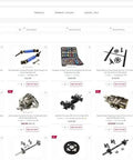 Online store display of RC car parts, including Beef Up Your DR10 Drag Race Car RTR With Billet Machined Alloy Steering Knuckles