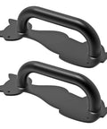 Heavy Duty 8.5 Inch Steel Door Handle Set for Gate Fence Barn Doors Closets and Garages Black Coated Pull Handle with cat design