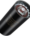 189-227 uF 330V AC Round Start Capacitor Go-To Universal Replacement For Electric Motor Applications, showing terminals